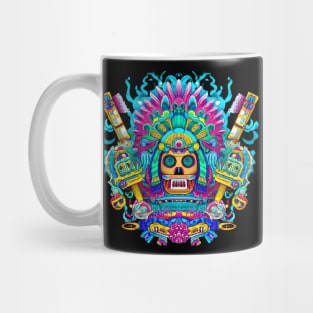 Mexican Mictecacihuatl Aztec God Mask Mug